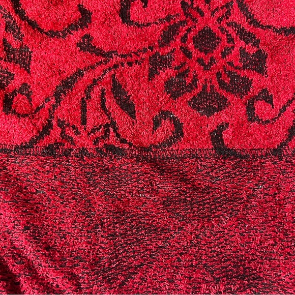 One World brand Red and Black Tapestry inspired Long Sleeve Sweater - Picture 10 of 11